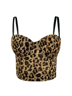 Tops*Mew Mews Fashion Linzie Spaghetti Leopard Top