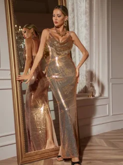 Dresses|Maxi Dresses*Mew Mews Fashion Lloyd Spaghetti Sequin Maxi Dress