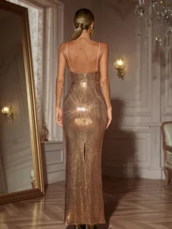 Dresses|Maxi Dresses*Mew Mews Fashion Lloyd Spaghetti Sequin Maxi Dress