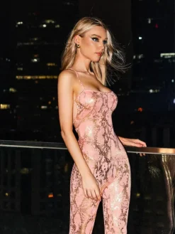 Jumpsuits & Romper*Mew Mews Fashion Luai Snake Printed Spaghetti Jumpsuit In Pink