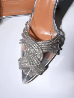 Shoes*Mew Mews Fashion Lumi Crystal Embellished Sandals In Silver