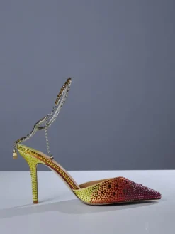 Shoes*Mew Mews Fashion Lyre Fringe Crystal Heels