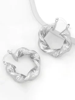 Earrings*Mew Mews Fashion Maia Chunky Twist Hoop Earrings