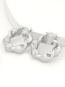 Earrings*Mew Mews Fashion Maia Chunky Twist Hoop Earrings