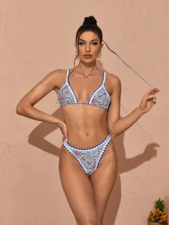 Bikini Sets|Swimwear*Mew Mews Fashion Marleigh Printed Bikini Two Piece Set In Blue