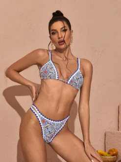 Bikini Sets|Swimwear*Mew Mews Fashion Marleigh Printed Bikini Two Piece Set In Blue