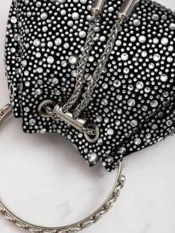 Bags*Mew Mews Fashion Mattea Crystal Embellished Bucket Bag In Black