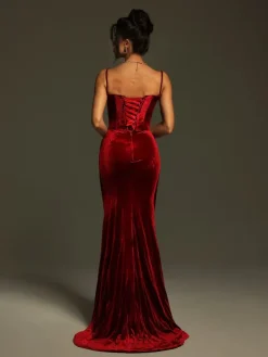 Dresses|Maxi Dresses*Mew Mews Fashion Mckay Spaghetti Flower Velvet Maxi Dress
