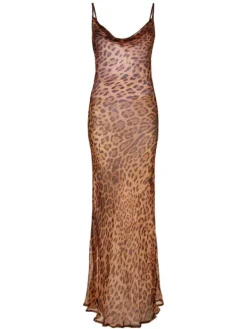 Dresses|Maxi Dresses*Mew Mews Fashion Melany Leopard Print Spaghetti Maxi Dress