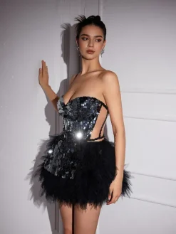 Sets & Co-ords|Embellishment*Embellishment O/S Melina Corset Tulle Trimmed Skirt Set