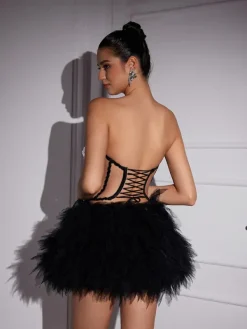 Sets & Co-ords|Embellishment*Embellishment O/S Melina Corset Tulle Trimmed Skirt Set