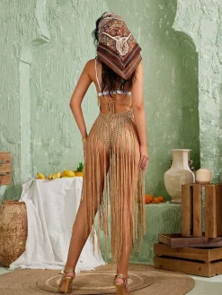 Cover-ups|Swimwear*Mew Mews Fashion Melvina Knit Fringe Cover Up Dress