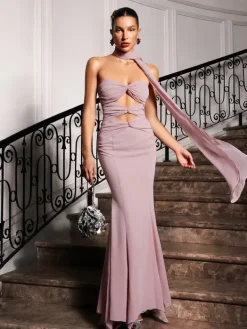 Dresses|Maxi Dresses*Mew Mews Fashion Miette Strapless Ruched Cutout Maxi Dress