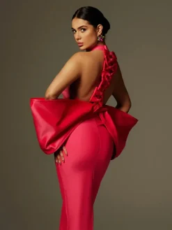 Dresses|Maxi Dresses*Bandage Milada Bow Split Dress In Pink