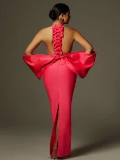 Dresses|Maxi Dresses*Bandage Milada Bow Split Dress In Pink