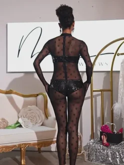 Jumpsuits & Romper*Mew Mews Fashion Missouri Sequin Mesh Jumpsuit