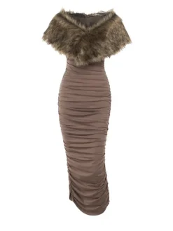 Dresses|Maxi Dresses*Mew Mews Fashion Mistee V Neck Ruched Maxi Dress