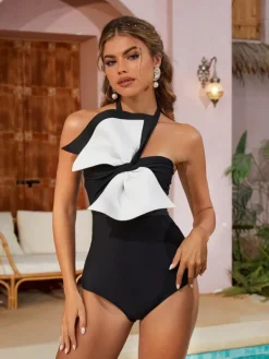 Bikini Sets*Mew Mews Fashion Mulato Bow Swimwear Two Piece Set