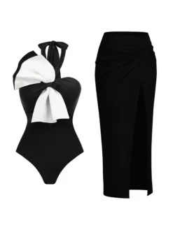 Bikini Sets*Mew Mews Fashion Mulato Bow Swimwear Two Piece Set
