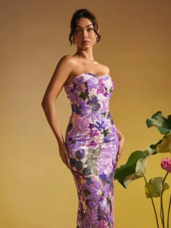 Dresses|Maxi Dresses*Mew Mews Fashion Nakoa Strapless Sequin Embroidered Maxi Dress