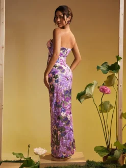 Dresses|Maxi Dresses*Mew Mews Fashion Nakoa Strapless Sequin Embroidered Maxi Dress
