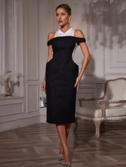 Dresses|Midi Dresses*Mew Mews Fashion Neelam Folded Collar Midi Dress