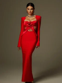 Dresses|Maxi Dresses*Bandage Ngaio Flower Fringe Maxi Dress