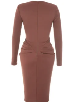 Dresses|Midi Dresses*Mew Mews Fashion Noelani Long Sleeve Corset Midi Dress
