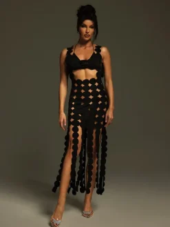 Dresses|Maxi Dresses*Mew Mews Fashion Nyx Circle Cutout Fringe Maxi Dress