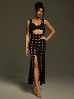 Dresses|Maxi Dresses*Mew Mews Fashion Nyx Circle Cutout Fringe Maxi Dress
