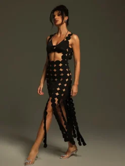 Dresses|Maxi Dresses*Mew Mews Fashion Nyx Circle Cutout Fringe Maxi Dress