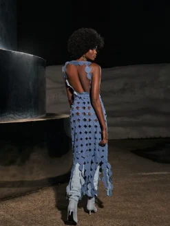 Dresses|Maxi Dresses*Mew Mews Fashion Nyx Circle Cutout Fringe Denim Maxi Dress