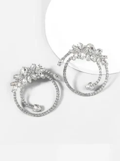 Earrings*Mew Mews Fashion Opal Crystal Circle Earrings