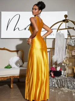 Dresses|Maxi Dresses*Mew Mews Fashion Panya Crystal Cutout Satin Maxi Dress