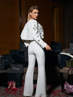 Blazers|Sets & Co-ords*Mew Mews Fashion Parvati Embellished Blazer Set In White