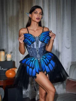 Embellishment|Dresses*Embellishment Phaedra Butterfly Tulle Trimmed Mini Dress