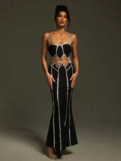 Dresses|Maxi Dresses*Bandage Pinedo Rhinestone Cutout Maxi Dress