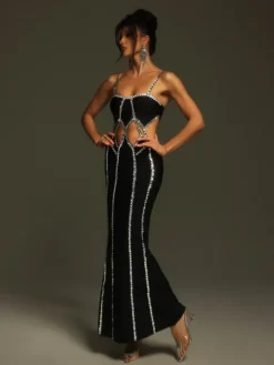 Dresses|Maxi Dresses*Bandage Pinedo Rhinestone Cutout Maxi Dress