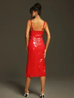 Dresses|Midi Dresses*Mew Mews Fashion Quavious Spaghetti Fire Split Midi Dress