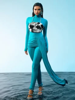 Armor Tops|Tops*Mew Mews Fashion O/S Quill Halterneck Armor Top In Silver
