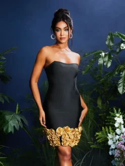 Dresses*Bandage Quirce Strapless Flower Dress