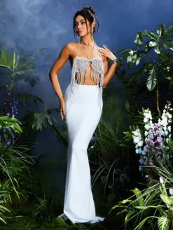 Sets & Co-ords*Mew Mews Fashion Qwara Crystal Fringe Skirt Set