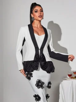 Coats & Jackets|Blazers*Mew Mews Fashion Raekwon Long Sleeve Flower Blazer