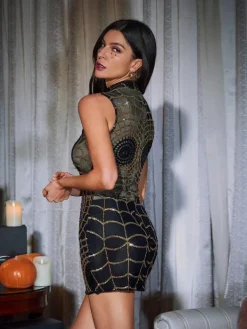 Dresses|Mini Dresses*Mew Mews Fashion Raiven Sequin Cobweb Mini Dress