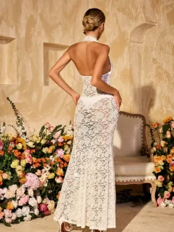 Dresses|Maxi Dresses*Mew Mews Fashion Ravhyx Halterneck Cutout Lace Maxi Dress