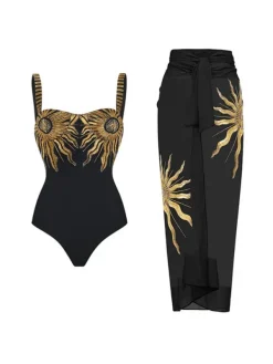 Bikini Sets|Swimwear*Mew Mews Fashion Rayya Sunflower Sequin Swimwear Two Piece Set