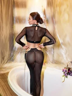 Armor Tops|Sets & Co-ords*Mew Mews Fashion Reverie Chain Cutout Mesh Skirt Set