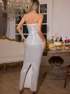 Dresses|Maxi Dresses*Bandage Ridley Rhinestone Maxi Dress In White