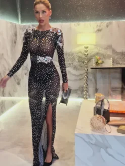 Embellishment|Dresses*Embellishment Ronald Embellished Split Maxi Dress