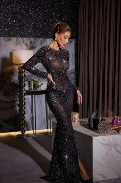 Embellishment|Dresses*Embellishment Ronald Embellished Split Maxi Dress